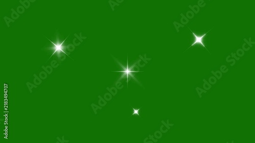 Glowing sparkle stars animation with white twinkling particles, magic glitter dust trail, curved star motion burst and seamless shiny transition overlay on green screen in ultra HD and 4K video
