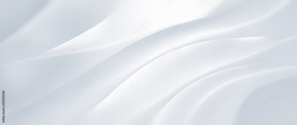 Fototapeta premium Abstract white and silver luxury wavy texture fluid background