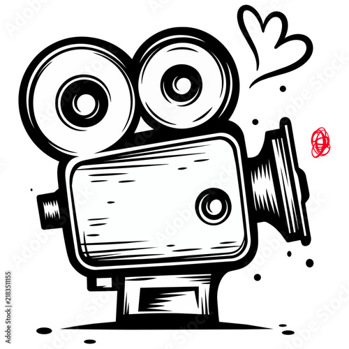 Movie camera vector icon