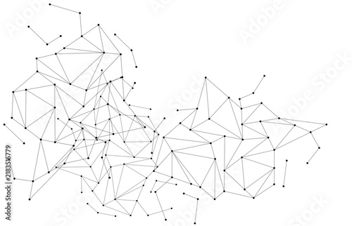 Konstfotografi Bridged plexus network cutout overlay with transparent background for linkage co