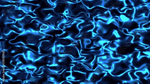 Seamless Loop of Abstract Blue Glowing Nexus Water Vein Wall Background