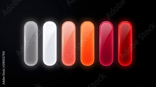 Rectangular illuminated shapes transition through a spectrum of warm colors