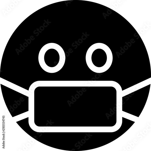 Face with Medical Mask Emoji Icon, Medical Mask Emoji Icon, Masked Face Emoji Symbol