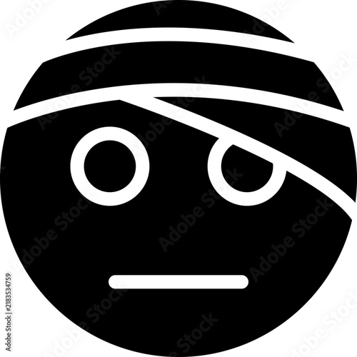 Face with Head Bandage Emoji Icon, Injured Face Emoji Icon, Bandaged Head Emoji Symbol
