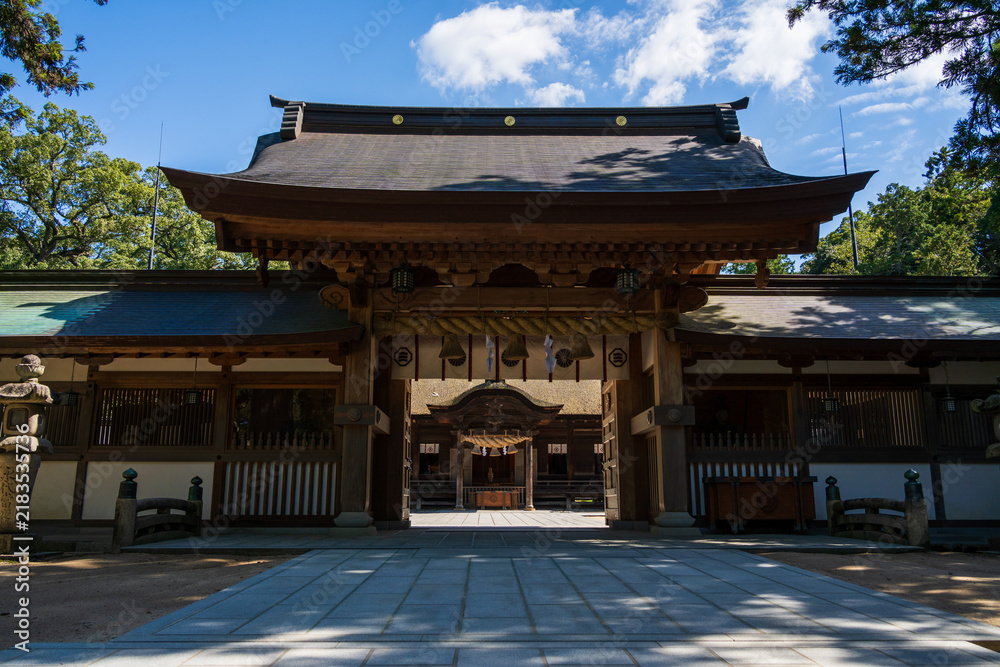 Fototapeta premium Oyamazumi Shrine in Imabari, Ehime, Japan – Historic Shinto Shrine on Omishima Island