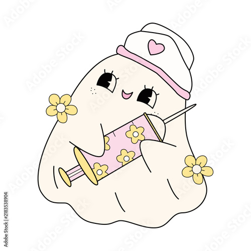 Cute Halloween Ghost Medical Illustration