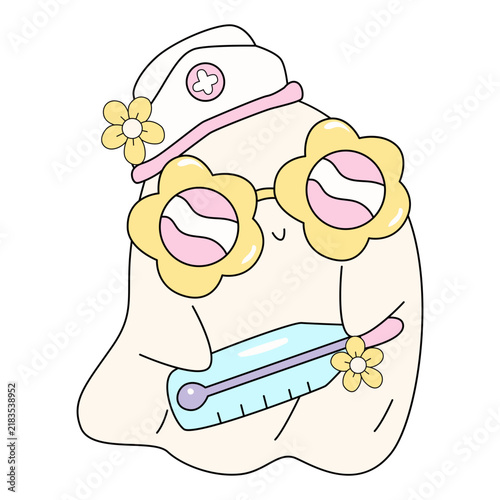 Cute Halloween Ghost Medical Illustration
