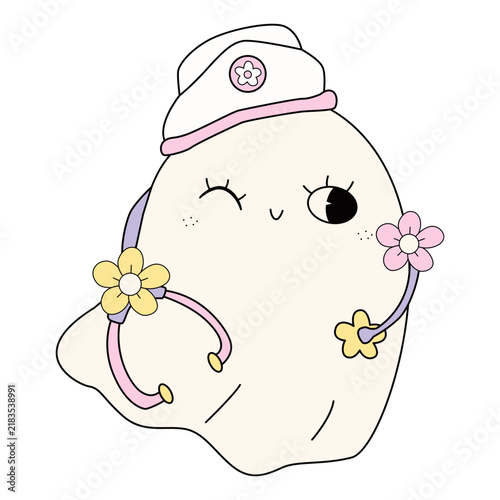 Cute Halloween Ghost Medical Illustration