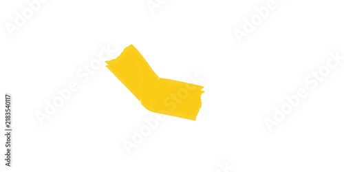 Quadro su tela Folded piece of yellow adhesive tape isolated on transparent background