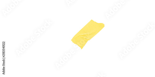 Quadro su tela Single piece of yellow masking tape isolated on transparent background