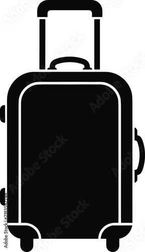 Travel Suitcase Luggage Icon Vector Illustration Isolated on Gray Background, Tourism Baggage Design for Vacation Concepts