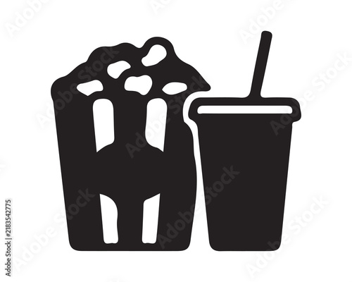 Print
A simple black and white illustration of fast food containers