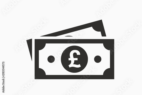 Flat of british pound sterling banknotes for financial concepts