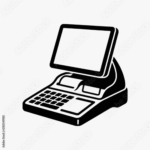 Clean Black and White Line Drawing of a Retro Laptop with Detachable Screen Display with high quality professional line art symbols for modern creative design and digital branding projects