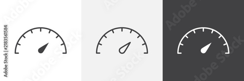 Bild auf Leinwand Speedometer icon flat outline in black