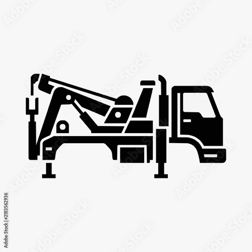 Clean Black and White Minimalist of a Wheelchair Accessible Vehicle Lift with high quality professional line art symbols for modern creative design and digital branding projects