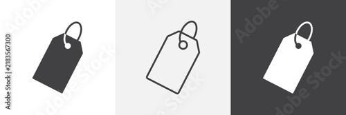Bild auf Leinwand Label icon flat outline in black