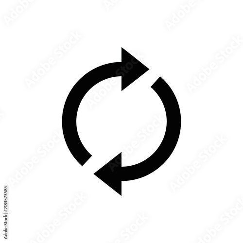 Obraz na płótnie Circular rotating arrows icon indicating refresh or repeat function on transparent background.