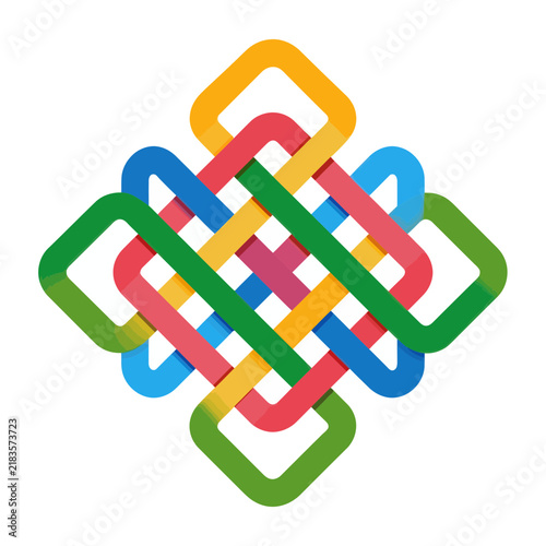 Vibrant Celtic Knot Vector Icon - Interwoven Strands Representing Harmony