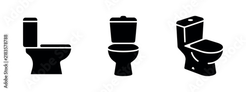 Fotografie Toilet Bowl Icons for Bathroom Interior