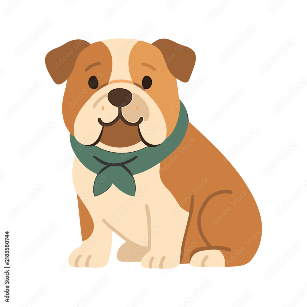Obraz premium Cute Bulldog With Green Bandana