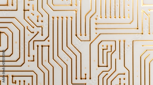 White Circuit Board with Gold Conductive Tracks