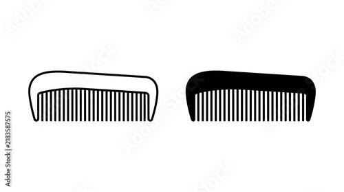 Hair comb icon set, grooming tool isolated on transparent background