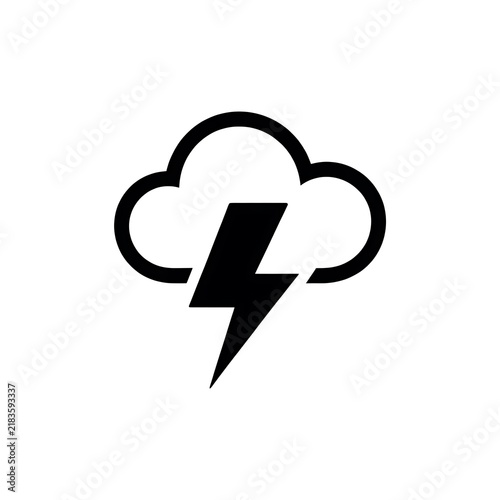 Black storm cloud with lightning bolt icon