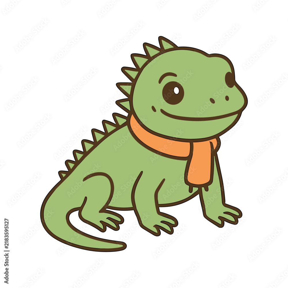 Obraz premium Cute Dinosaur Wearing a Scarf