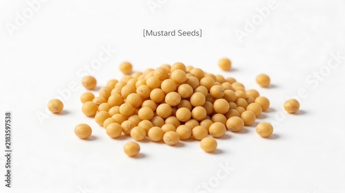 Yellow Mustard Seeds Isolated on White Background