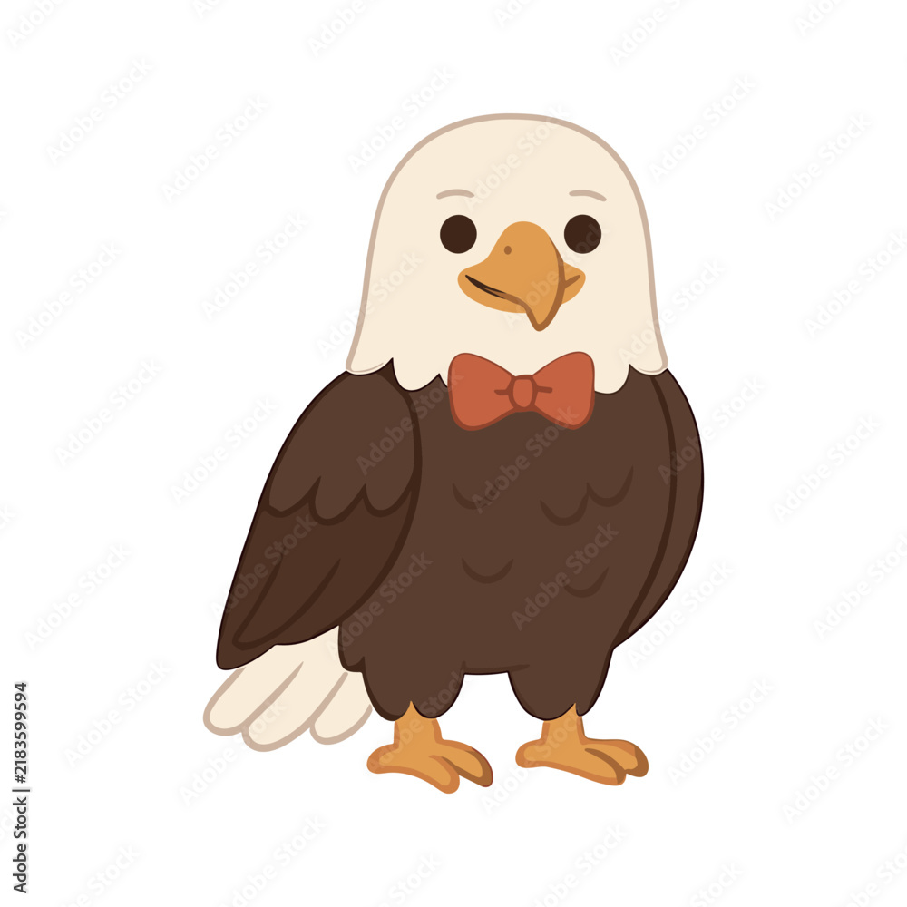 Fototapeta premium Cute Bald Eagle with Bowtie