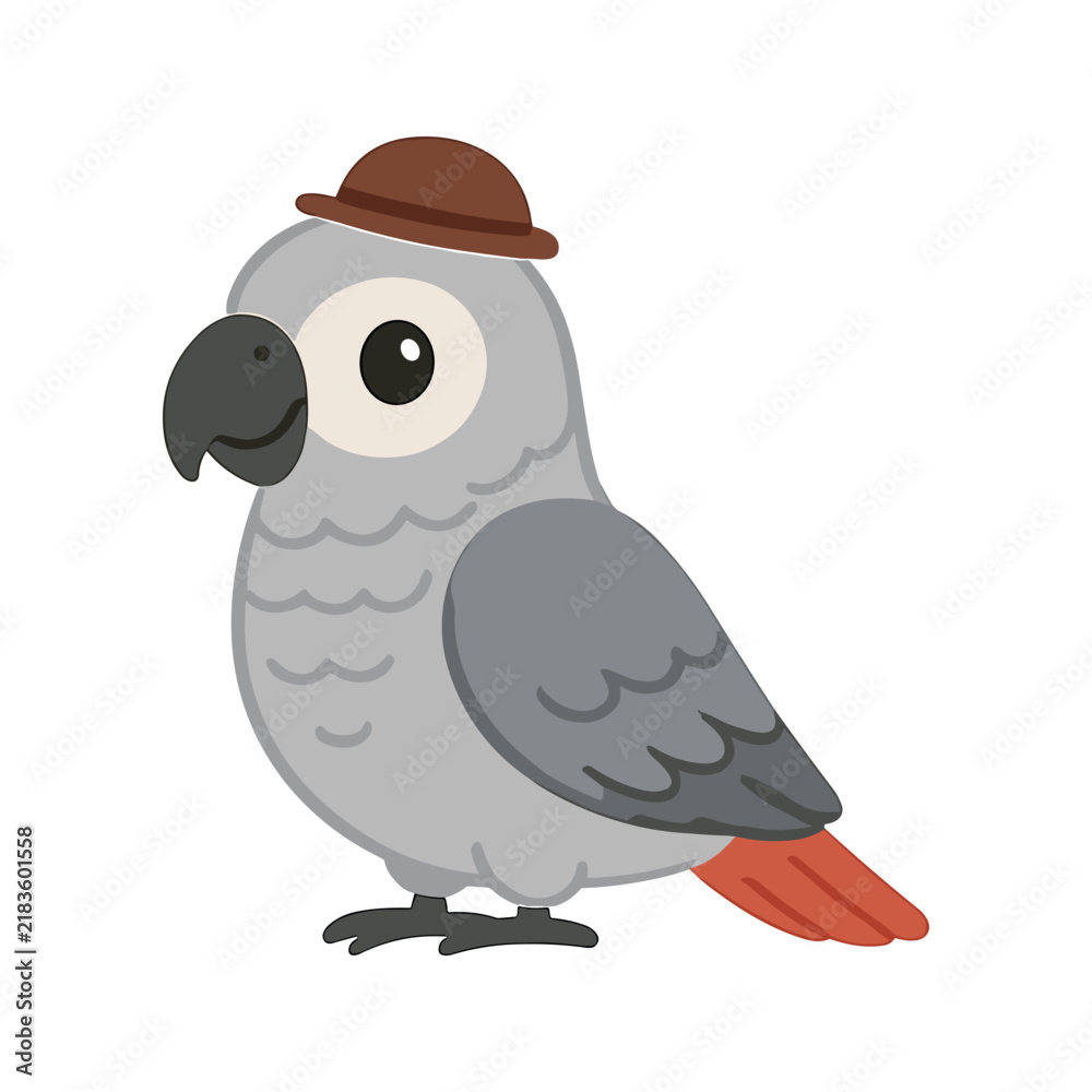 Obraz premium Cute Parrot Wearing a Hat