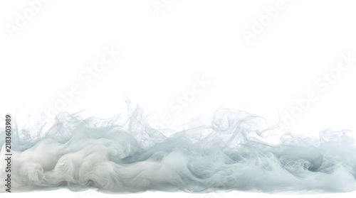 Obraz na plátně Smoke gradient shifting from warm cream to cool blue saved as a PNG isolated on