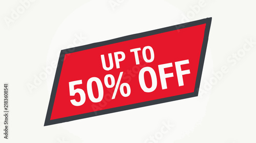 Up to 50% Off sale banner graphic design on light background