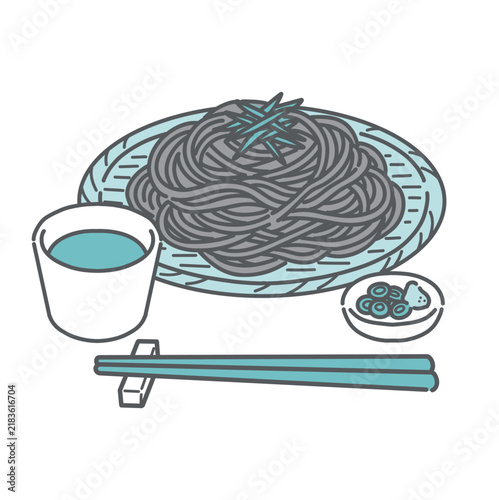 ざる蕎麦（そば）のイラスト