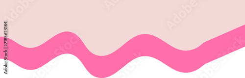 Pink frosting drip wave shape isolated on transparent background