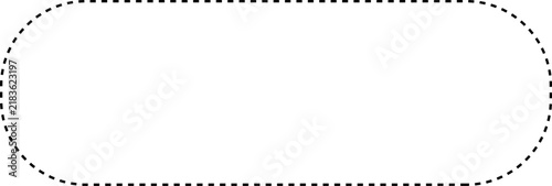 Dashed border frame outline shape isolated on transparent background