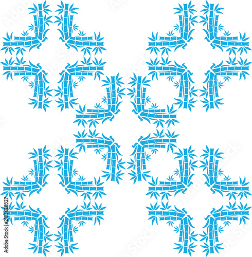 Abstract Blue Bamboo Pattern