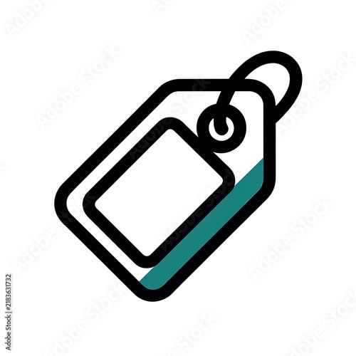 Black outline price tag icon for shopping and sales