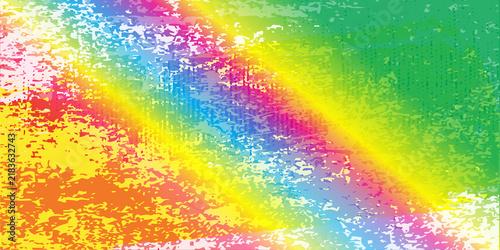 Konstfotografi Vibrant abstract grunge background with rainbow colors and paint splatters ideal for festive and artistic designs