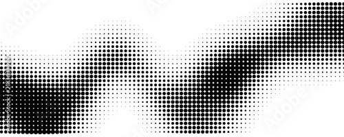 Abstract halftone wave pattern with gradient dots
