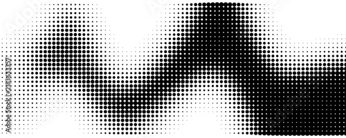 Abstract halftone wave pattern with gradient dots