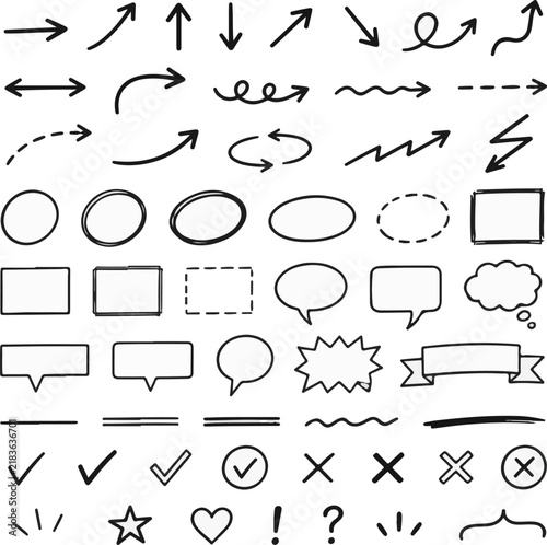 Textless Hand Drawn Annotation Bundle Concept Vector Template