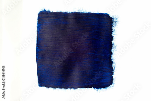 Dark Blue Hand Painted Brushstroke on Clean White Background