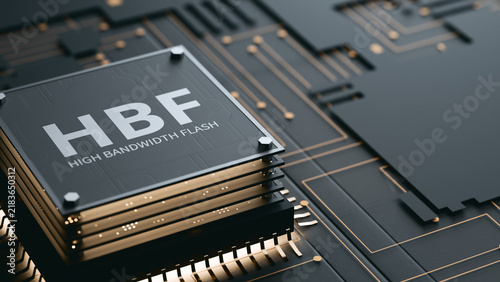 HBF High Bandwidth Flash Chip with Copy Space. 3d render