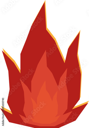 Red flame illustration isolated graphic element