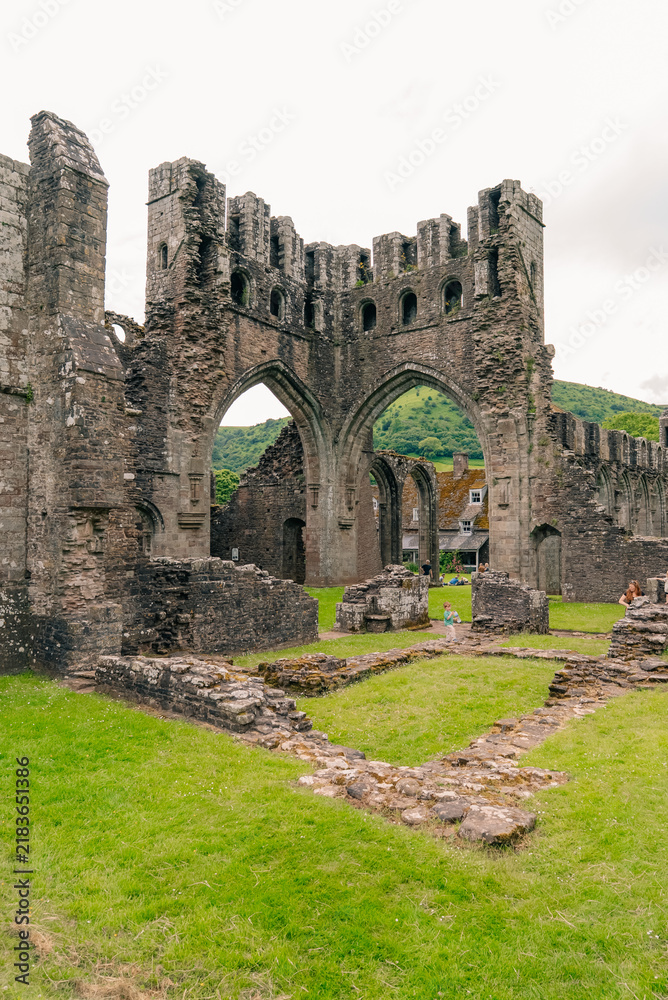 Fototapeta premium Tintern Abbey medieval Cistercian monastery ruins in Wales, UK - 4 September 2026.