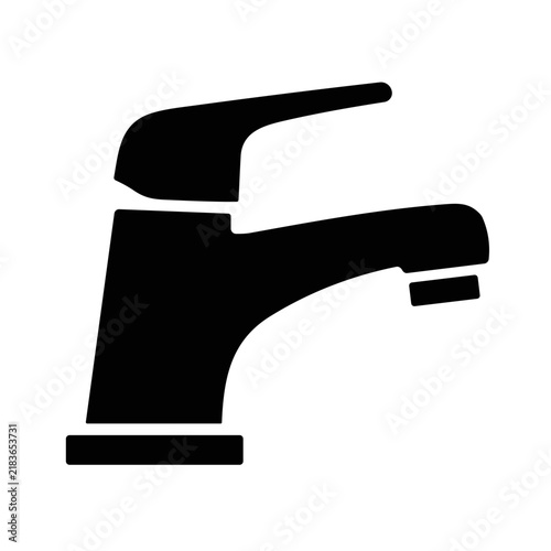 icon silhouette tap water vector illustration