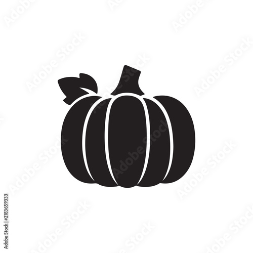 Pumpkin Silhouette Icon – Minimalist Vector Design Representing Autumn, Harvest, and Halloween