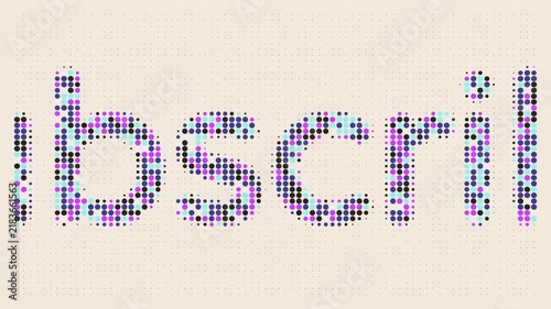 Subscribe scrolling dotted text on beige background animation